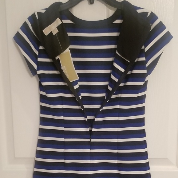 NWT Michael Kors Striped Dress with Flared Skirt - Picture 7 of 8